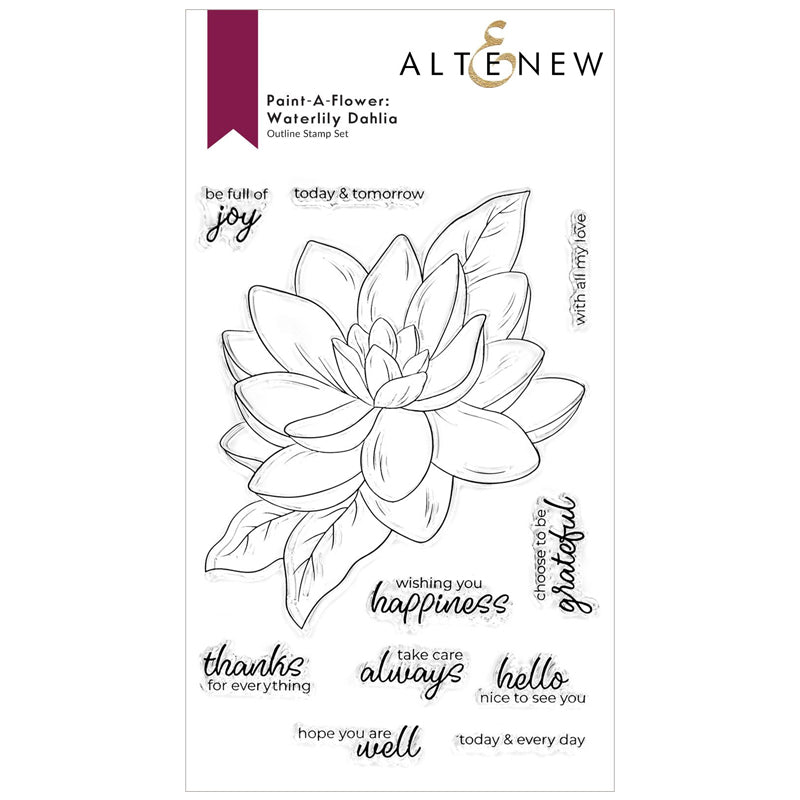 Altenew Clear Stamps Paint-A-Flower: Waterlily Dahlia Outline