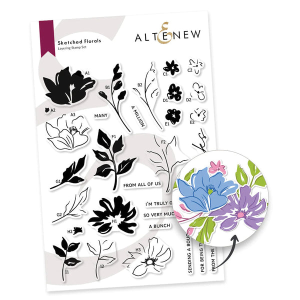 Altenew Clear Stamps Sketched Florals
