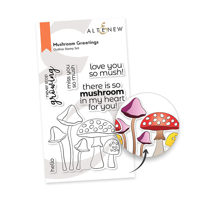 Altenew Clear Stamps Mushroom Greetings