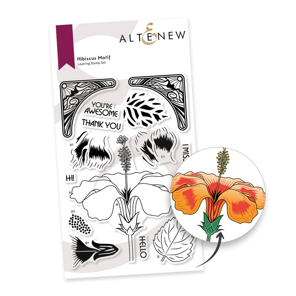 Altenew Clear Stamps Hibiscus Motif
