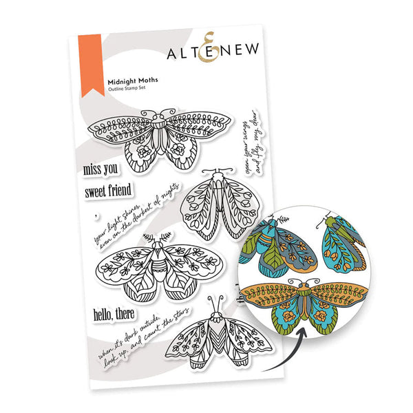 Altenew Clear Stamps Midnight Moths