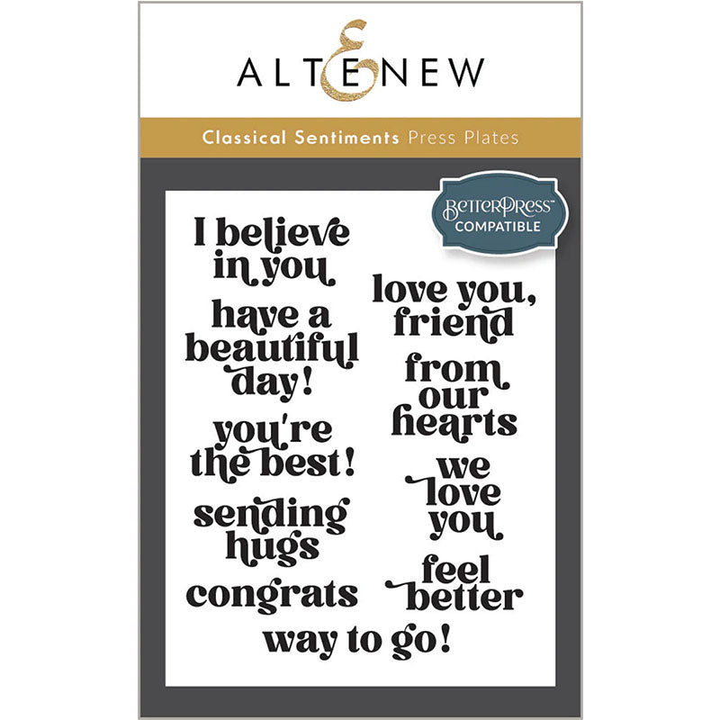 Altenew Press Plate Classical Sentiments