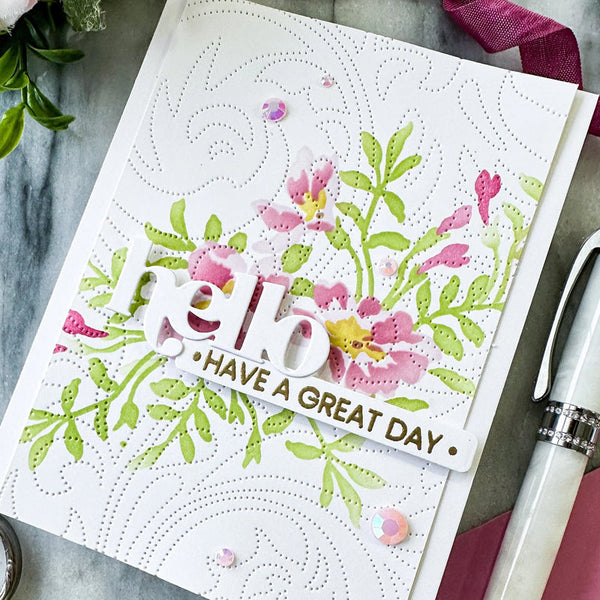 Altenew Stencil 6pc Playful Watercolor Flowers Layering