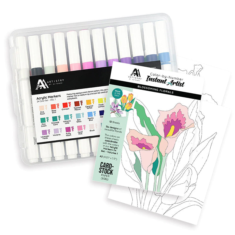 Altenew Bundle 2pc Acrylic Marker 24pc + Color-by-Number