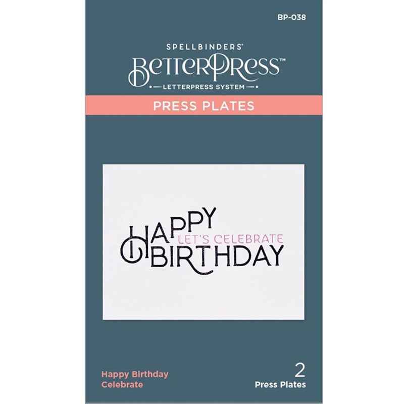 Spellbinders Press Plates Happy Birthday Celebrate