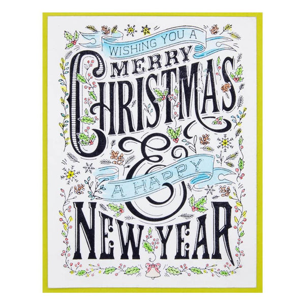 Spellbinders Press Plates Merry Christmas & Happy New Year