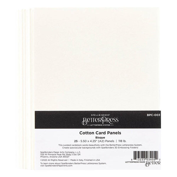 Spellbinders A2 Cotton Card Panel 25pc Bisque