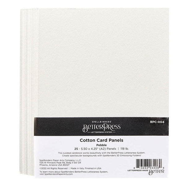 Spellbinders A2 Cotton Card Panel 25pc Pebble