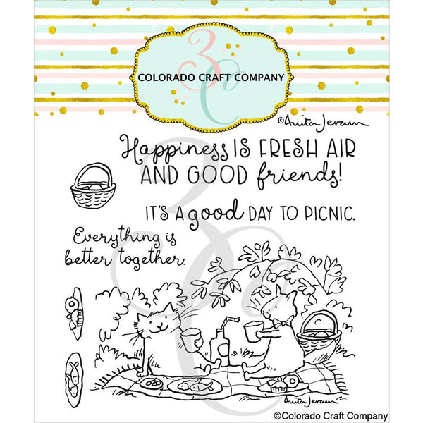 Colorado Craft Clear Stamps Picnic Cats