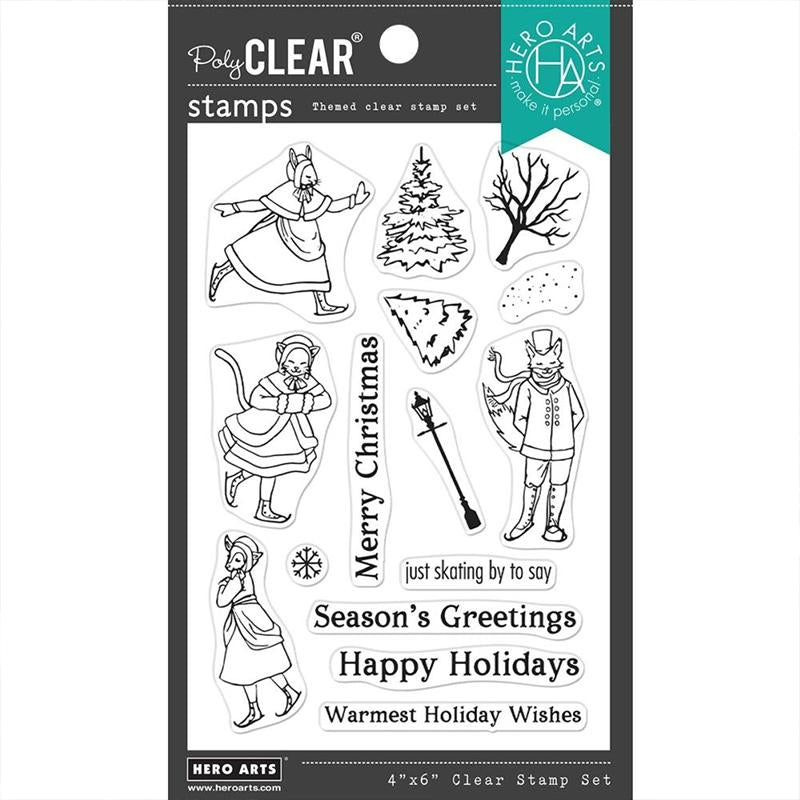 Hero Arts Clear Stamps Victorian Ice Skaters