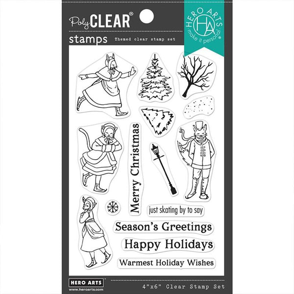 Hero Arts Clear Stamps Victorian Ice Skaters