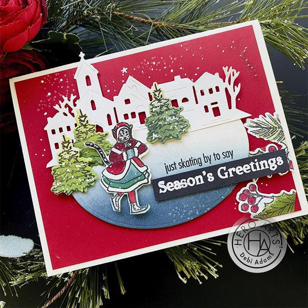 Hero Arts Clear Stamps Victorian Ice Skaters