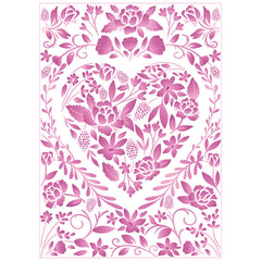 Honey Bee Embossing Folder Floral Heart