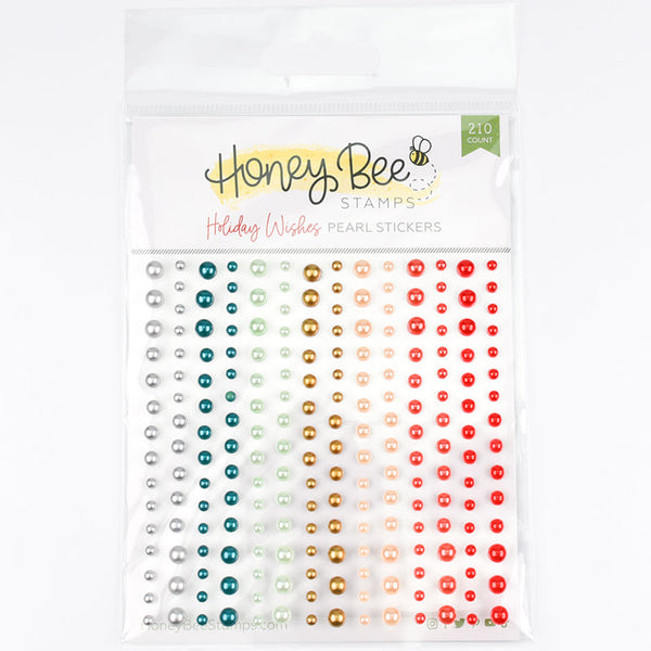 Honey Bee Pearl Stickers Holiday Wishes 