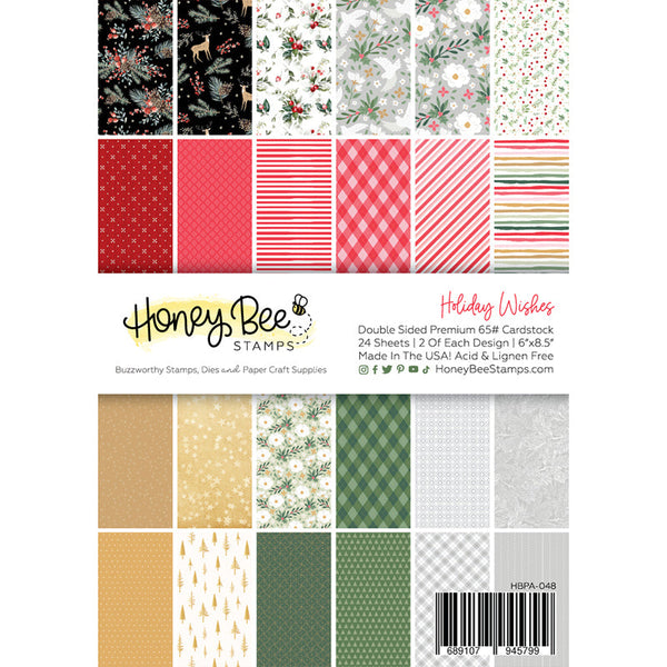 Honey Bee Papers 6x8.5 Holiday Wishes 24pc