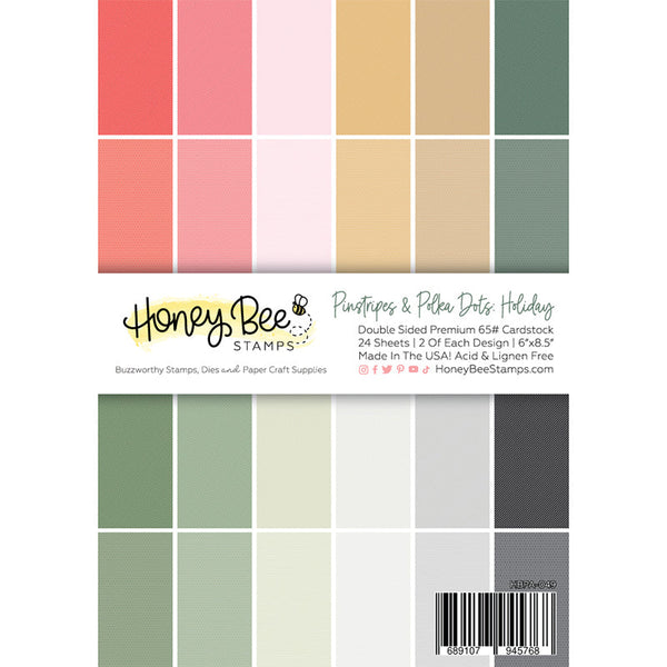 Honey Bee Papers 6x8.5 Pinstripes & Polka Dots: Holiday