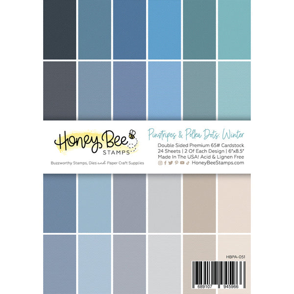 Honey Bee Papers 6x8.5 Pinstripes & Polka Dots: Winter