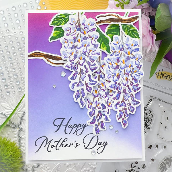 Honey Bee Clear Stamps Layering Wisteria Add-On