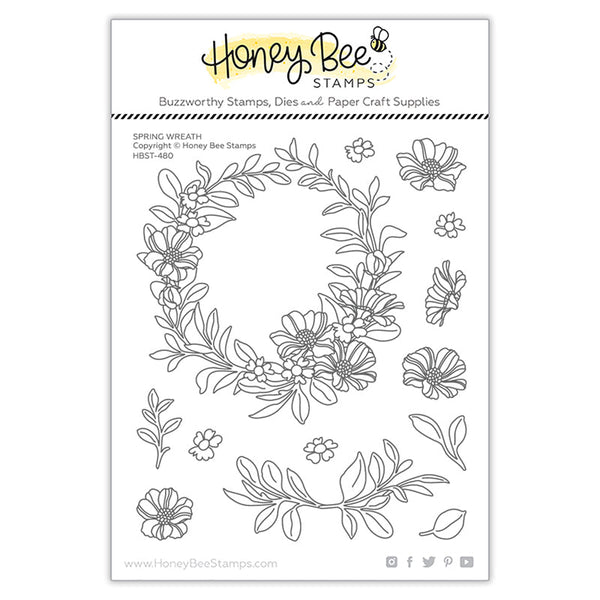 Honey Bee Clear Stamps Spring Wreath