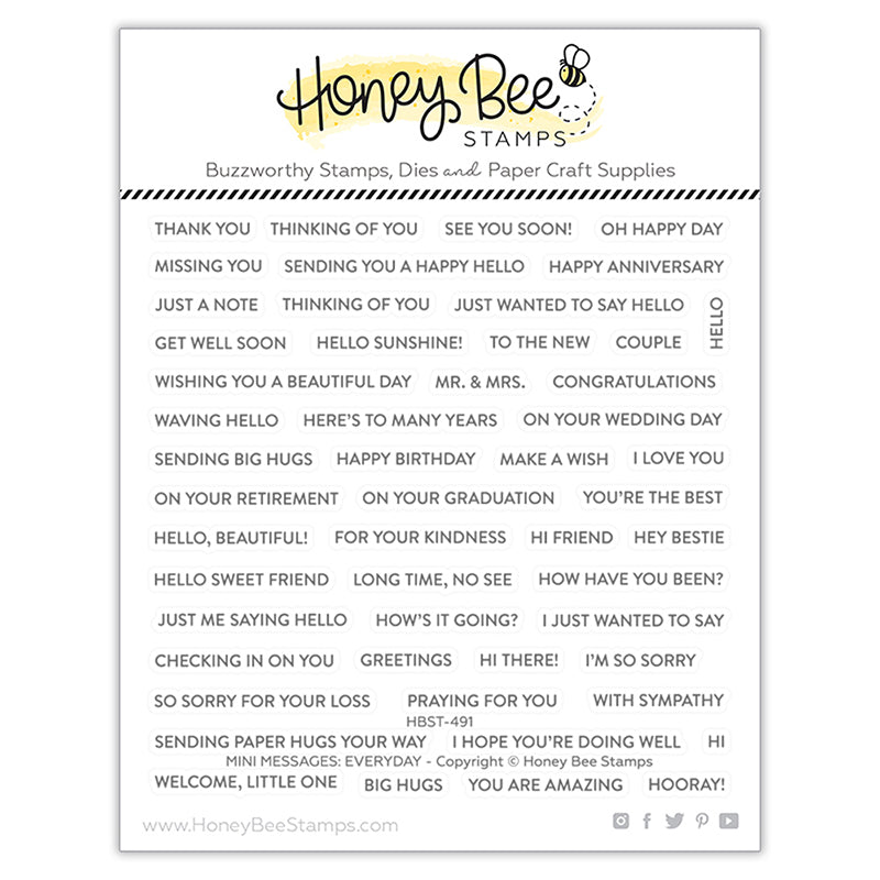Honey Bee Clear Stamps Mini Messages