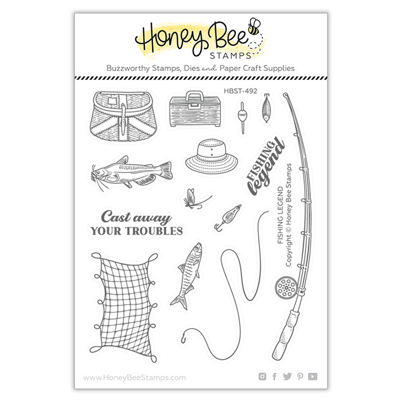 Honey Bee Clear Stamps Fishing Legend