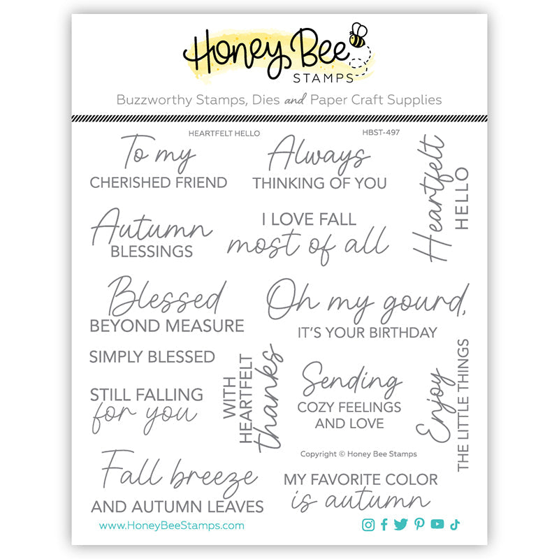 Honey Bee Clear Stamps Heartfelt Hello
