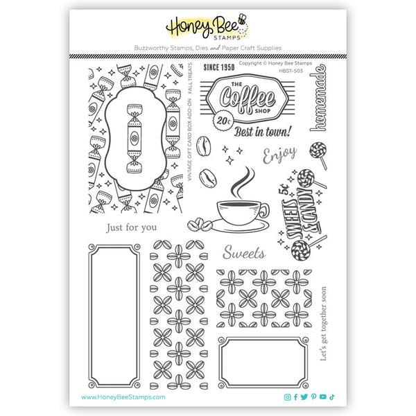 Honey Bee Clear Stamps Vintage Gift Card Box Add-On