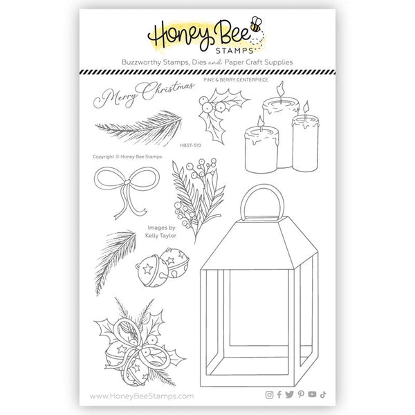 Honey Bee Clear Stamps Pine & Berry Centerpiece