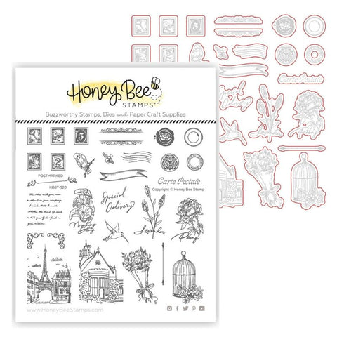 Honey Bee 2pc Postmarked