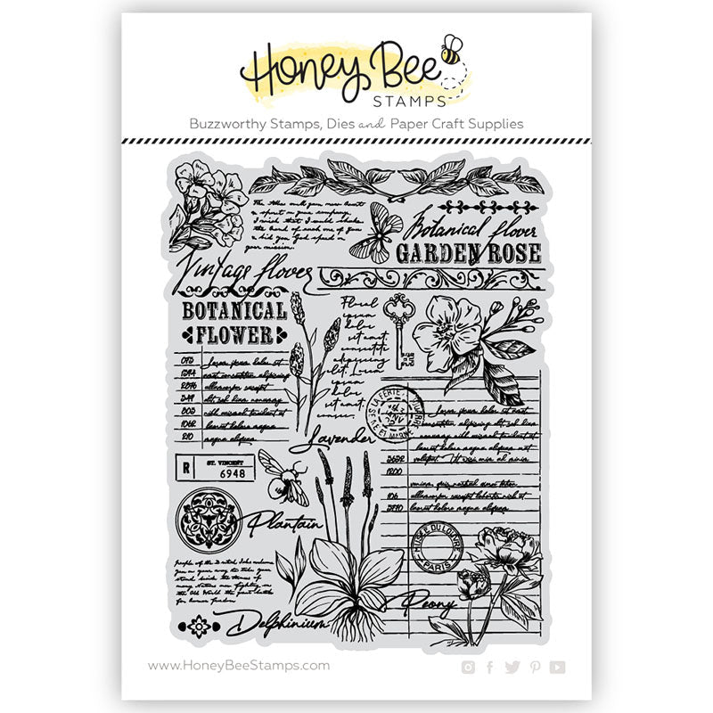 Honey Bee Clear Stamps Vintage Flora