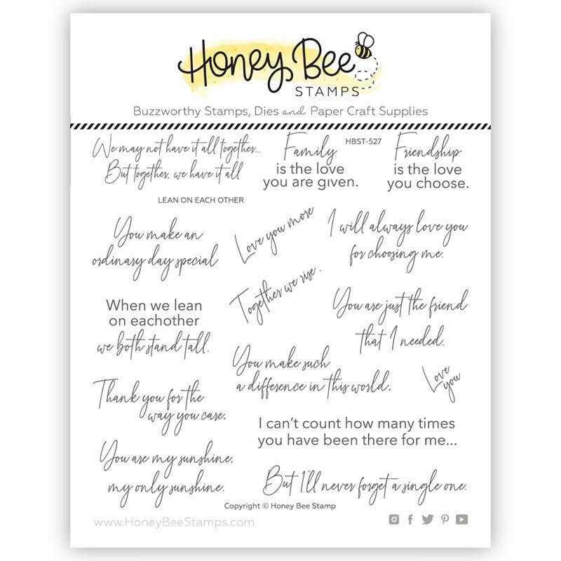 Honey Bee Clear Stamps Lean on Each Other