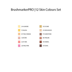 Karin Brushmarker Pro Set of 12, Skin Colors