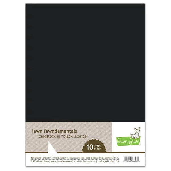Lawn Fawn Cardstock 8.5x11 10pc Black Licorice