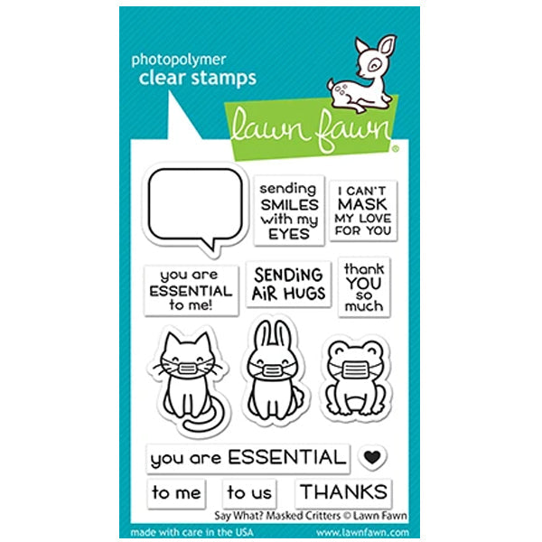 Lawn Fawn Clear Stamps Say What? Masked Critters
