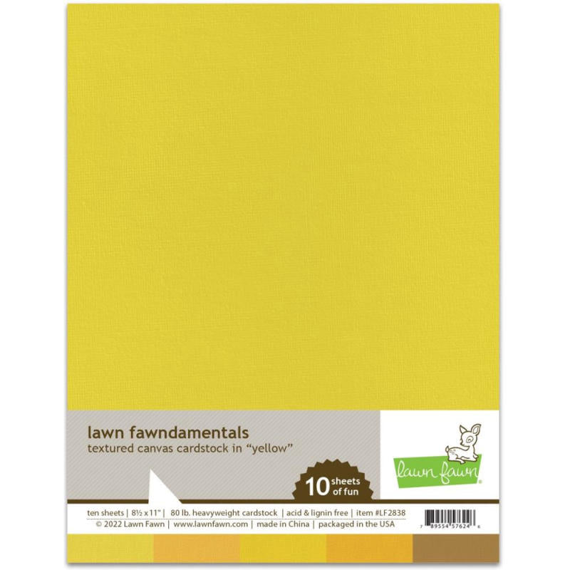 Lawn Fawn Cardstock 8.5x11 10pc Textured Canvas Yellow