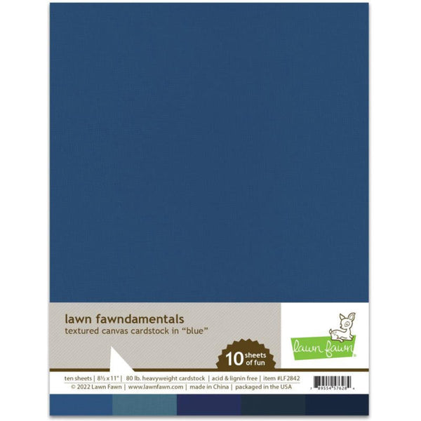 Lawn Fawn Cardstock 8.5x11 10pc Textured Canvas Blue