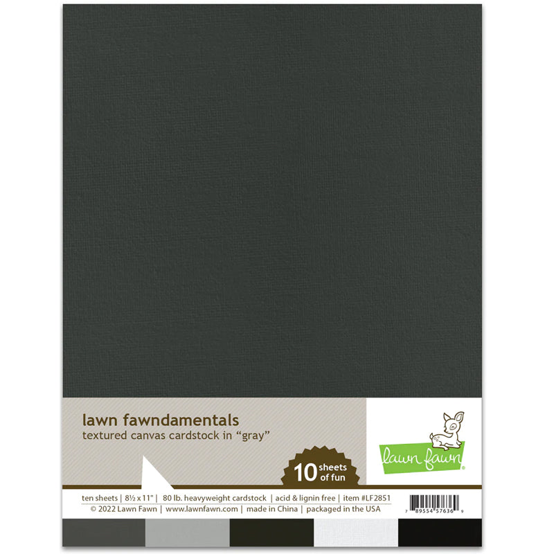 Lawn Fawn Cardstock 8.5x11 Texture Canvas Gray
