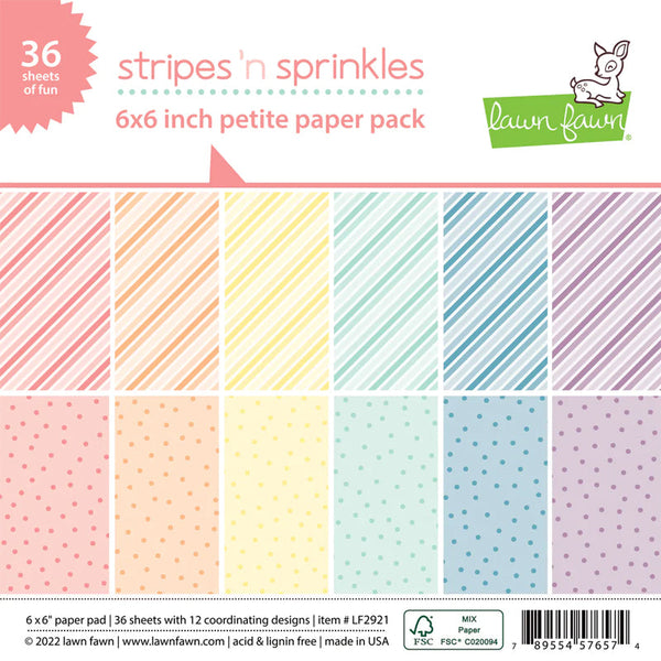 Lawn Fawn Paper 6x6 Stripes 'N Sprinkles