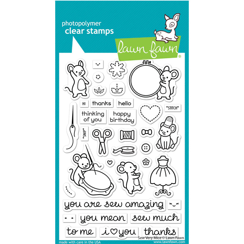 Lawn Fawn Clear Stamps Sew Very Mice