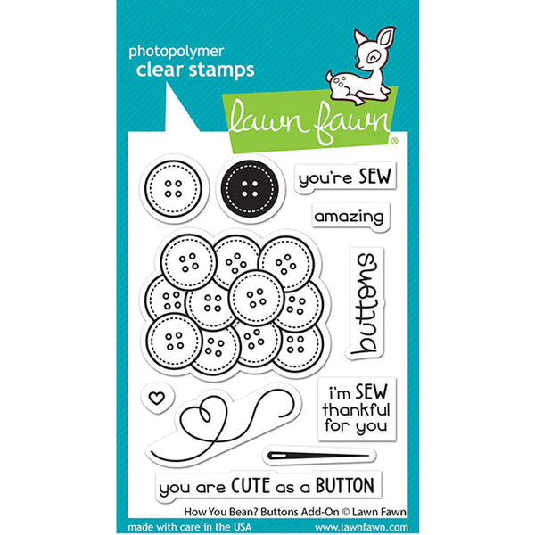 Lawn Fawn Clear Stamps How You Bean? Buttons Add-On