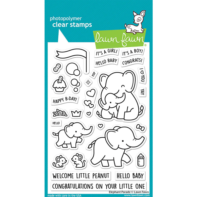Lawn Fawn Clear Stamps Elephant Parade