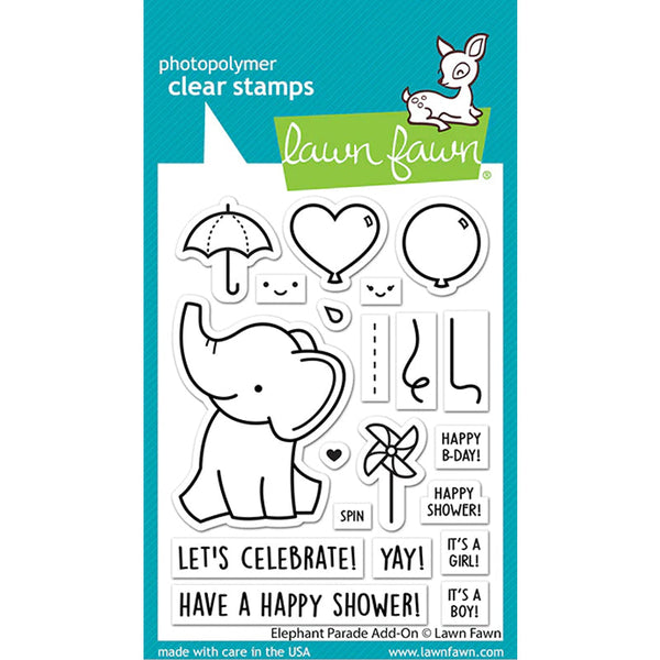 Lawn Fawn Clear Stamps Elephant Parade Add-On