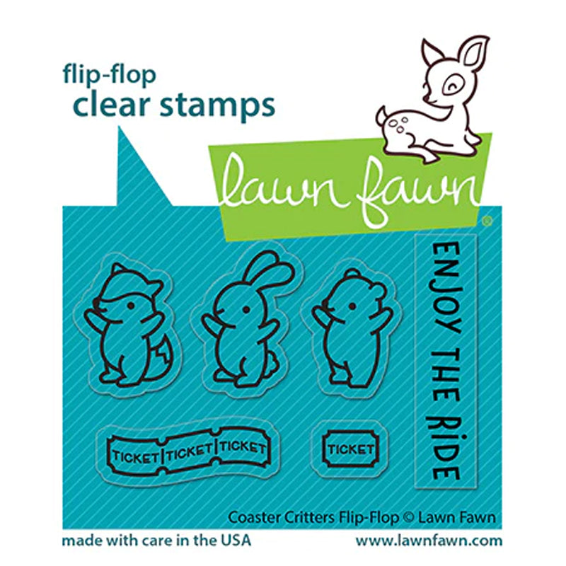 Lawn Fawn Clear Stamps Coaster Critters Flip-Flop