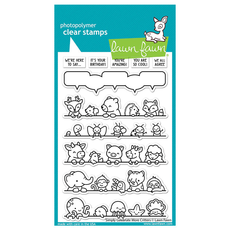 Lawn Fawn Clear Stamps Simply Celebrate More Critters