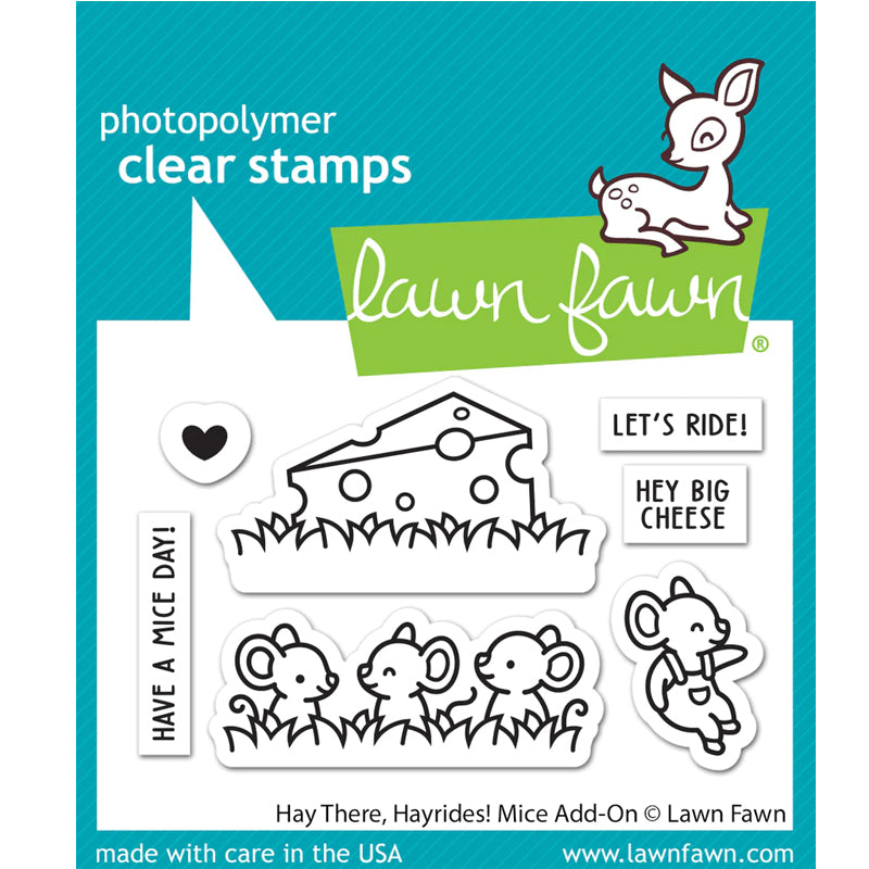Lawn Fawn Clear Stamps Hay There, Hayrides! Mice Add-On