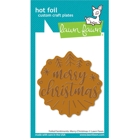 Lawn Fawn Hot Foil Plate Foiled Sentiments Merry Christmas