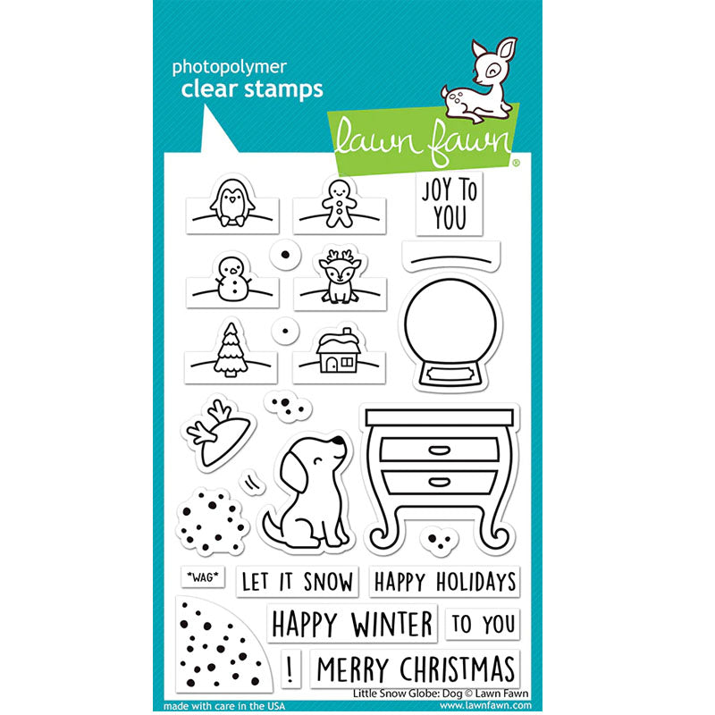Lawn Fawn Clear Stamps Little Snow Globe: Dog