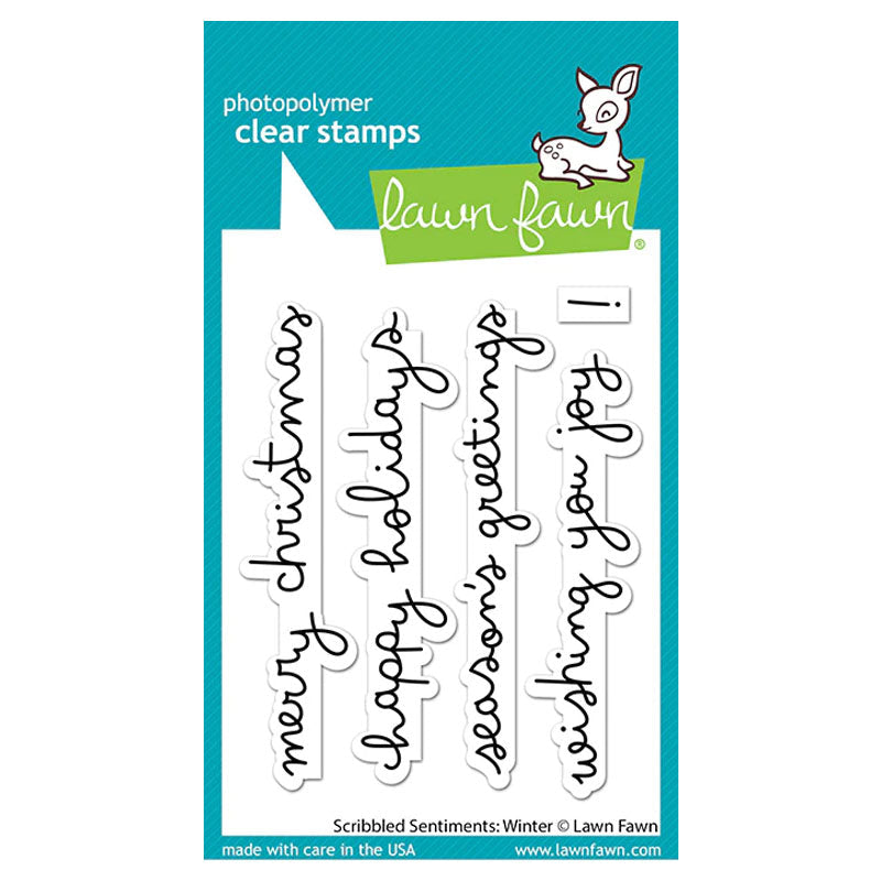 Lawn Fawn Clear Stamps Scribbed Sentiments: Winter