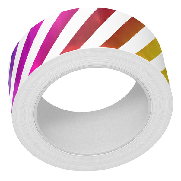 Lawn Fawn Washi Tape Foiled Diagonal Rainbow Stripes
