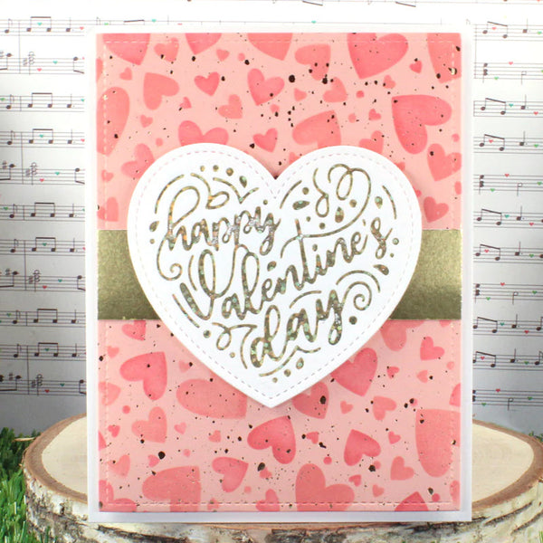 Lawn Fawn Hot Foil Plate Foiled Sentiments: Happy Valentine's Day